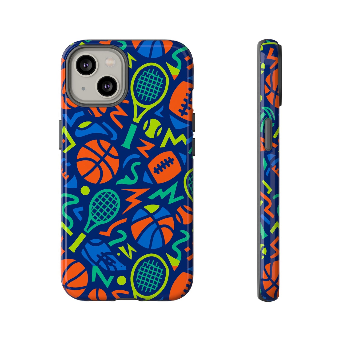 vibrant 3d sports pattern protective phone case for unisex – colourful accessory for stylish protection compatible with iphone 13, 14, 15 & 16 – all models including pro, pro max & plus