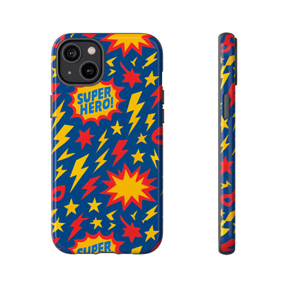 Vibrant 3D Superhero Phone Case – Colourful Retro Design for Kids and Adults – Stylish Protection Compatible with iPhone 13, 14, 15 & 16 – All Models Including Pro, Pro Max & Plus