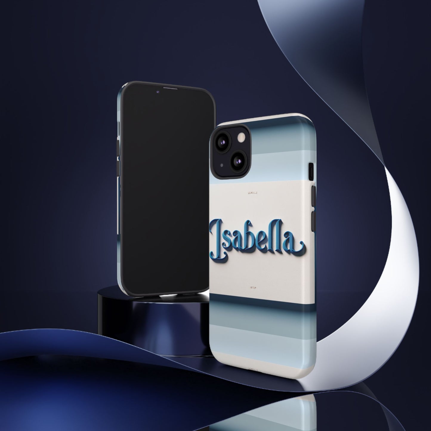 name isabella blue phone case with 3d wrap and vibrant anime inspired design for stylish protection and personalised smartphone accessory
