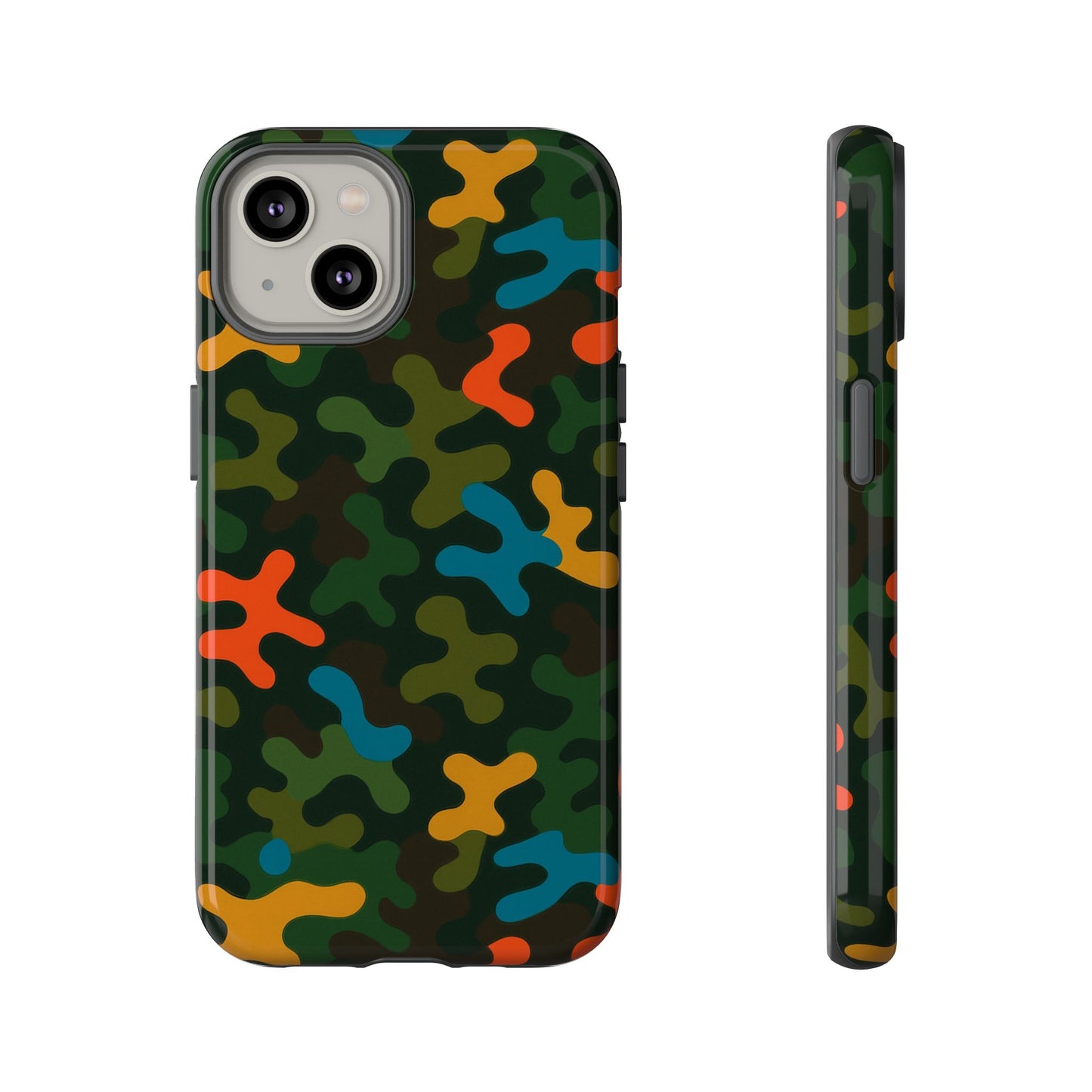 multicolour camouflage 3d wrap protective phone case stylish design for men and women stylish protection compatible with iphone 13, 14, 15 & 16 – all models including pro, pro max & plus
