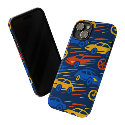 Vibrant 3D Car Design Protective Phone Case for Smartphones Stylish Accessory for Expressive Individuals Compatible with iPhone 13, 14, 15 & 16 – all models including Pro, Pro Max & Plus