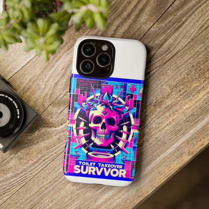 Toilet Takeover Survivor 3D Wrap Protective Phone Case for Anime and Comic Fans, Shock Absorbing TPU Silicone, UV Protected, Stylish Design, Gift for Birthdays and Holidays