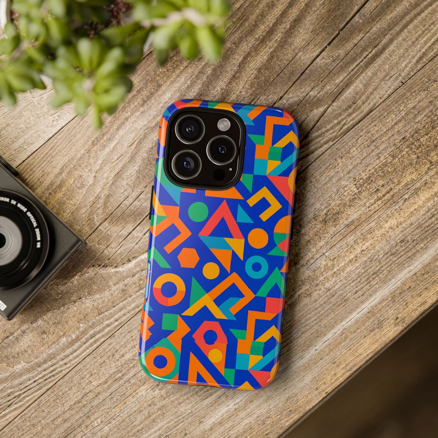 multicolour geometric 3d wrap protective phone case – vibrant accessory for creative individuals compatible with iphone 13, 14, 15 & 16 – all models including pro, pro max & plus