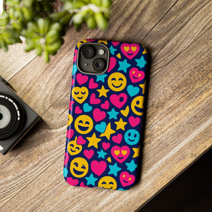 Vibrant Emoji Protective Phone Case with 3D Wrap Design for Fun Style and Robust Protection Compatible with iPhone 13, 14, 15 & 16 – All Models Including Pro, Pro Max & Plus