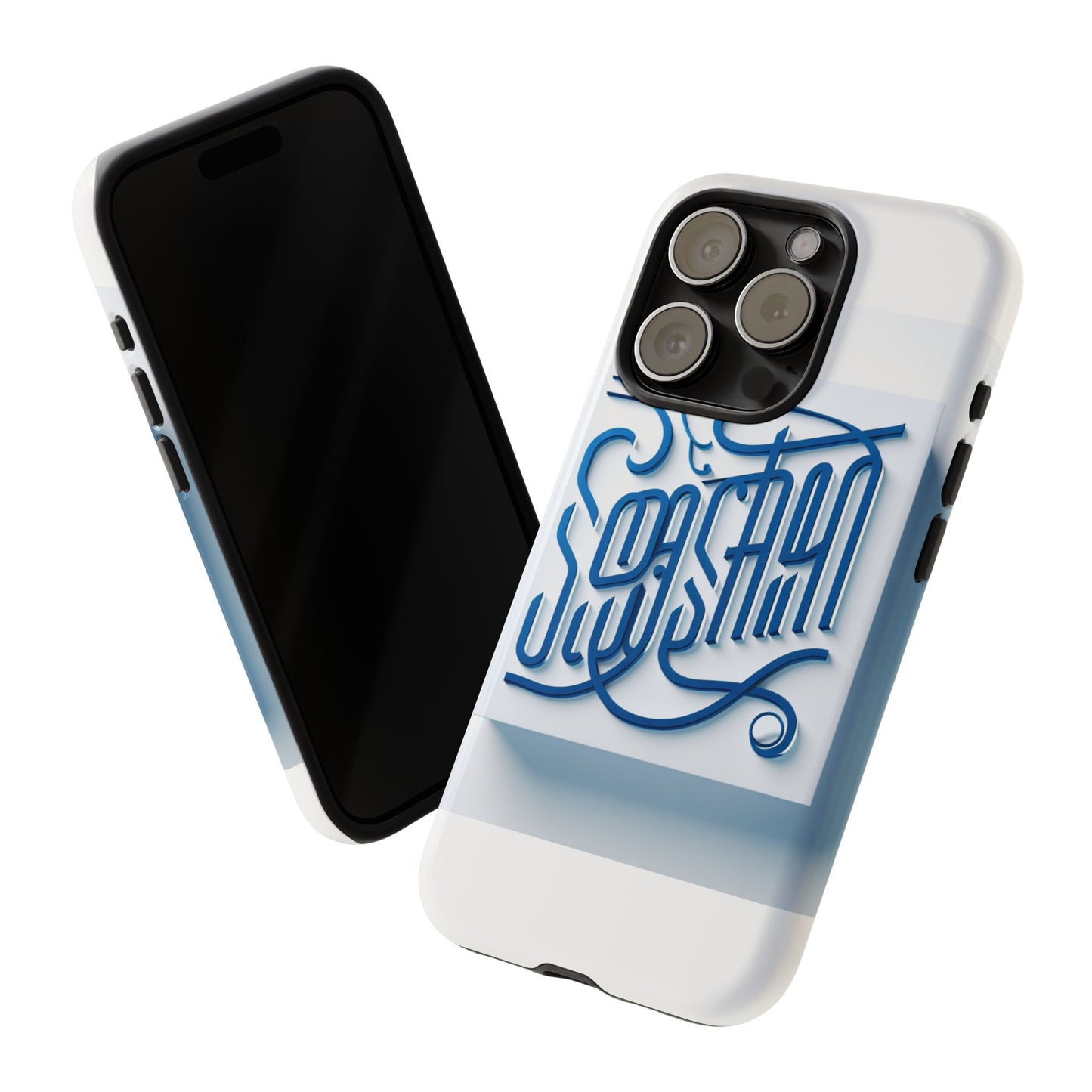 vibrant blue 3d alphabet phone case for stylish protection and unique expression compatible with iphone 13, 14, 15 & 16 – all models including pro, pro max & plus