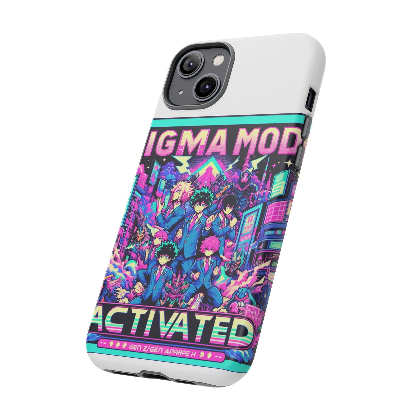 vibrant sigma mode activated protective phone case for anime lovers, 3d wrap design, durable tpu silicone, uv protected, stylish drop protection, gift for friends