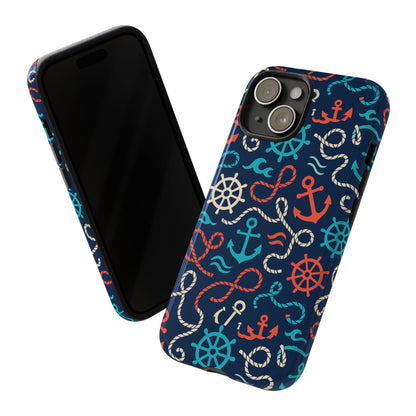 Nautical Themed 3D Wrap Protective Phone Case for Smartphones, Stylish Accessory for Everyday Use, Compatible with iPhone 13, 14, 15 & 16 – all models including Pro, Pro Max & Plus