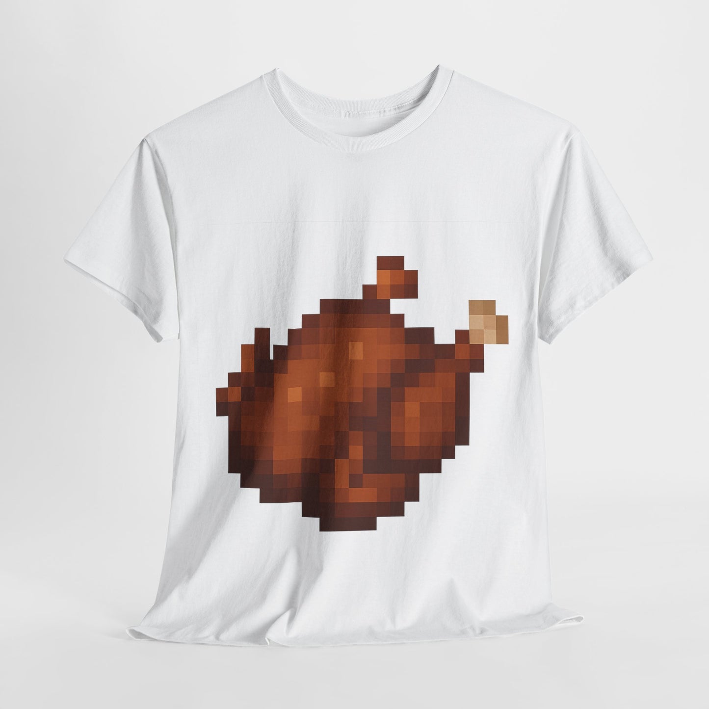 funny pixel turkey unisex heavy cotton tee for gamers - perfect thanksgiving shirt, casual wear, comfortable cotton tee, fun gamer apparel, holiday graphic tee