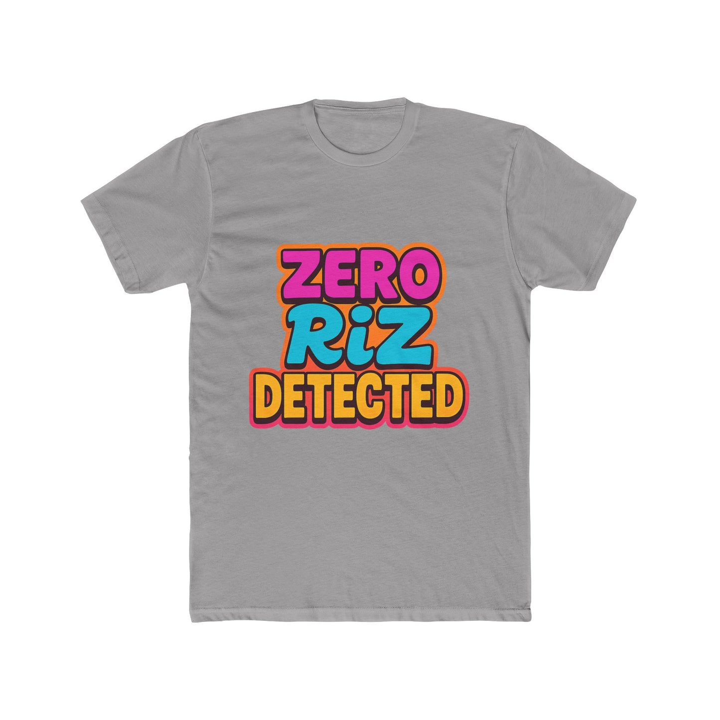 zero riz detected meme unisex t-shirt - multicolor graphic tee, funny internet slang t-shirt, trendy casual wear