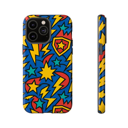 Multicolour Superhero Phone Case with 3D Design for Playful Protection Compatible with iPhone 13, 14, 15 & 16 – all models including Pro, Pro Max & Plus