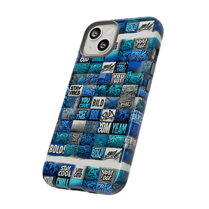 Vibrant 3D Graphic Protective Phone Case with Blue Design – Playful Accessory for Stylish Protection Compatible with iPhone 13, 14, 15 & 16 – all models including Pro, Pro Max & Plus