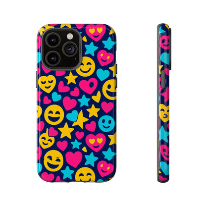 Vibrant Emoji Protective Phone Case with 3D Wrap Design for Fun Style and Robust Protection Compatible with iPhone 13, 14, 15 & 16 – All Models Including Pro, Pro Max & Plus