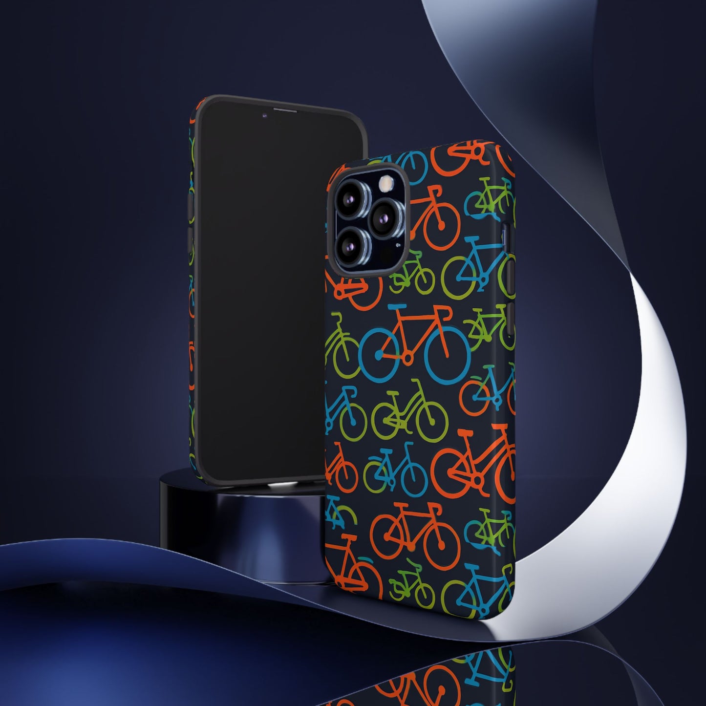 multicolour bicycle print protective phone case for smartphones – vibrant style and trendy accessory compatible with iphone 13, 14, 15 & 16 – all models including pro, pro max & plus