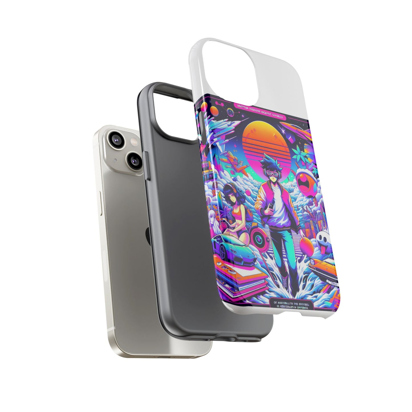 skibidiverse traveller protective phone case with 3d wrap design, durable uv protection, shock absorption for anime and comic culture fans
