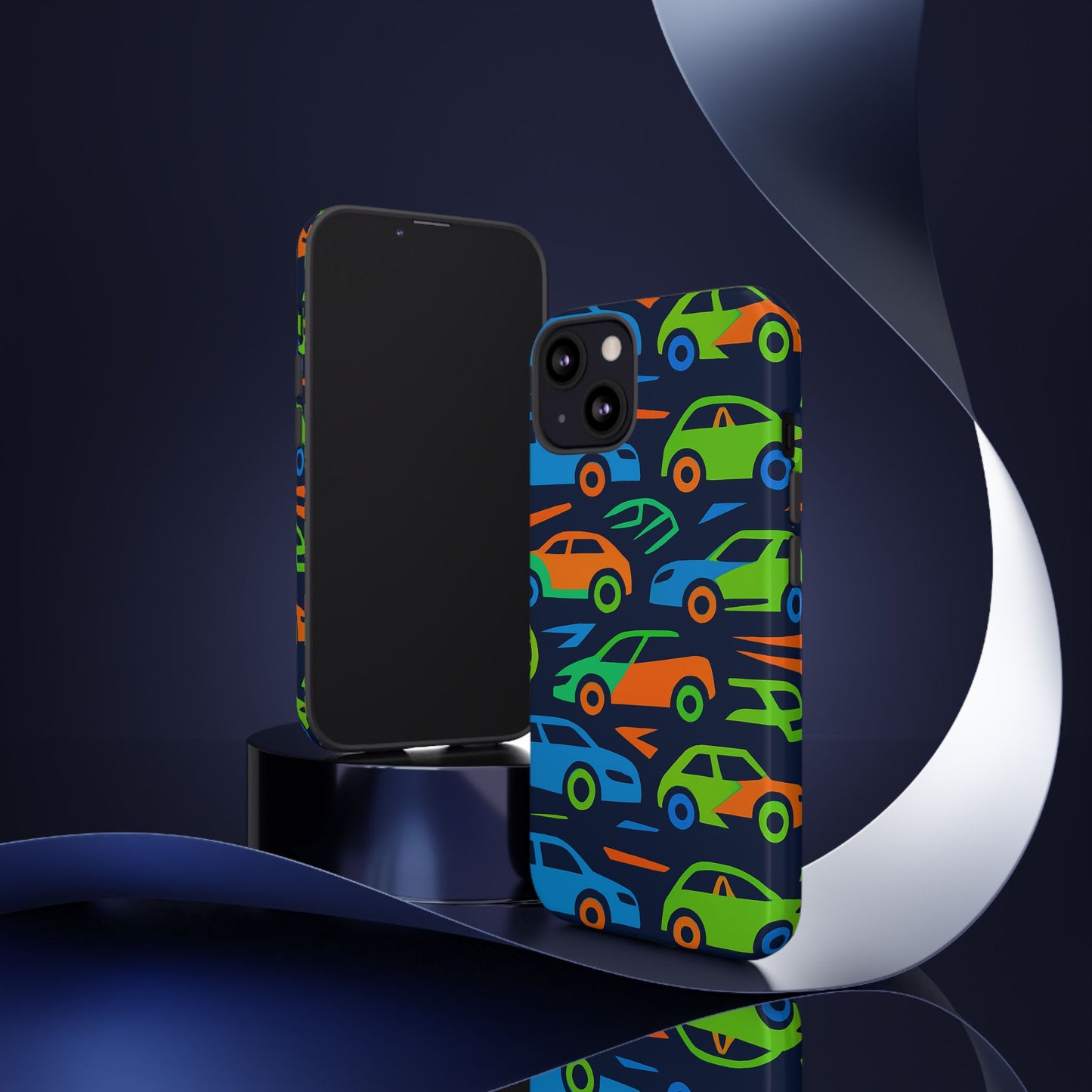 vibrant 3d car pattern protective phone case for expressive individuals stylish accessory compatible with iphone 13, 14, 15 & 16 – all models including pro, pro max & plus