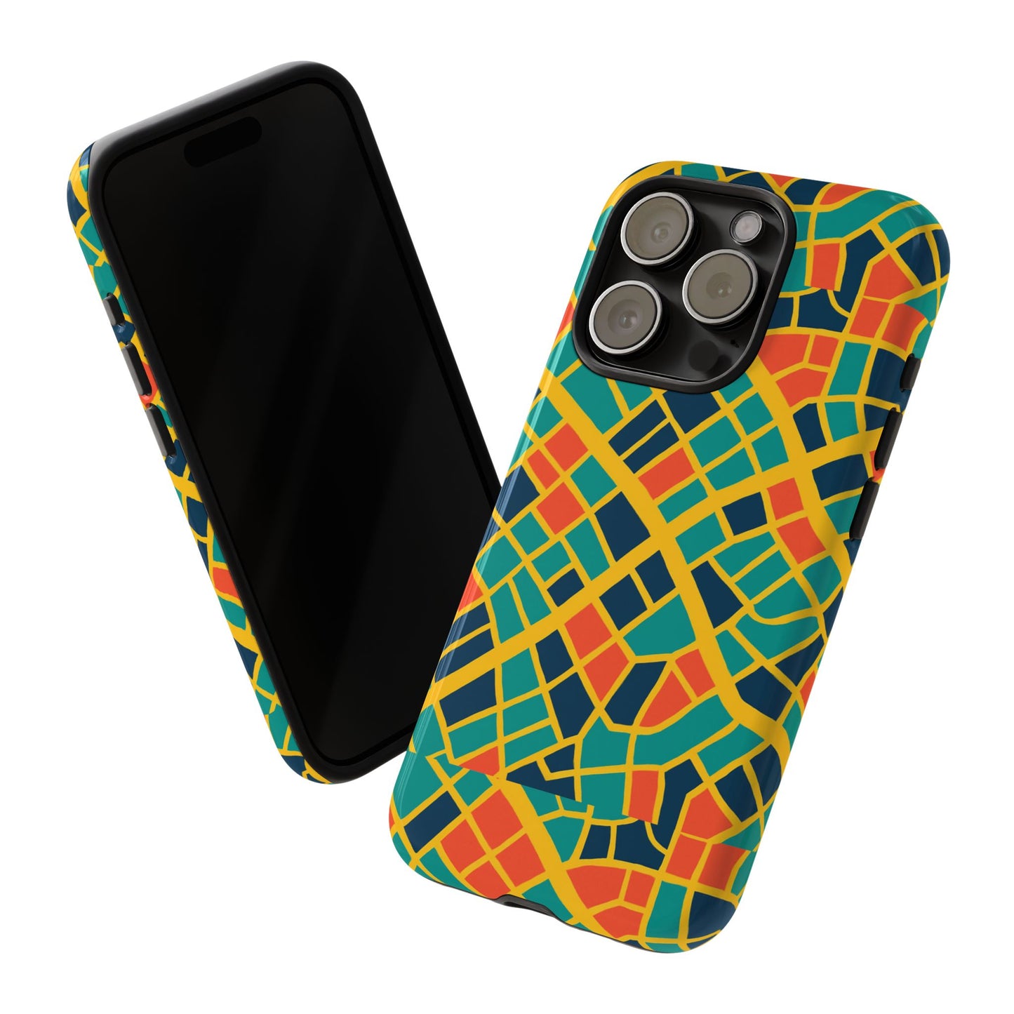 multicolour geometric 3d wrap protective phone case stylish accessory for men and women vibrant design ideal for unique expression compatible with iphone 13, 14, 15 & 16 – all models including pro, pro max & plus
