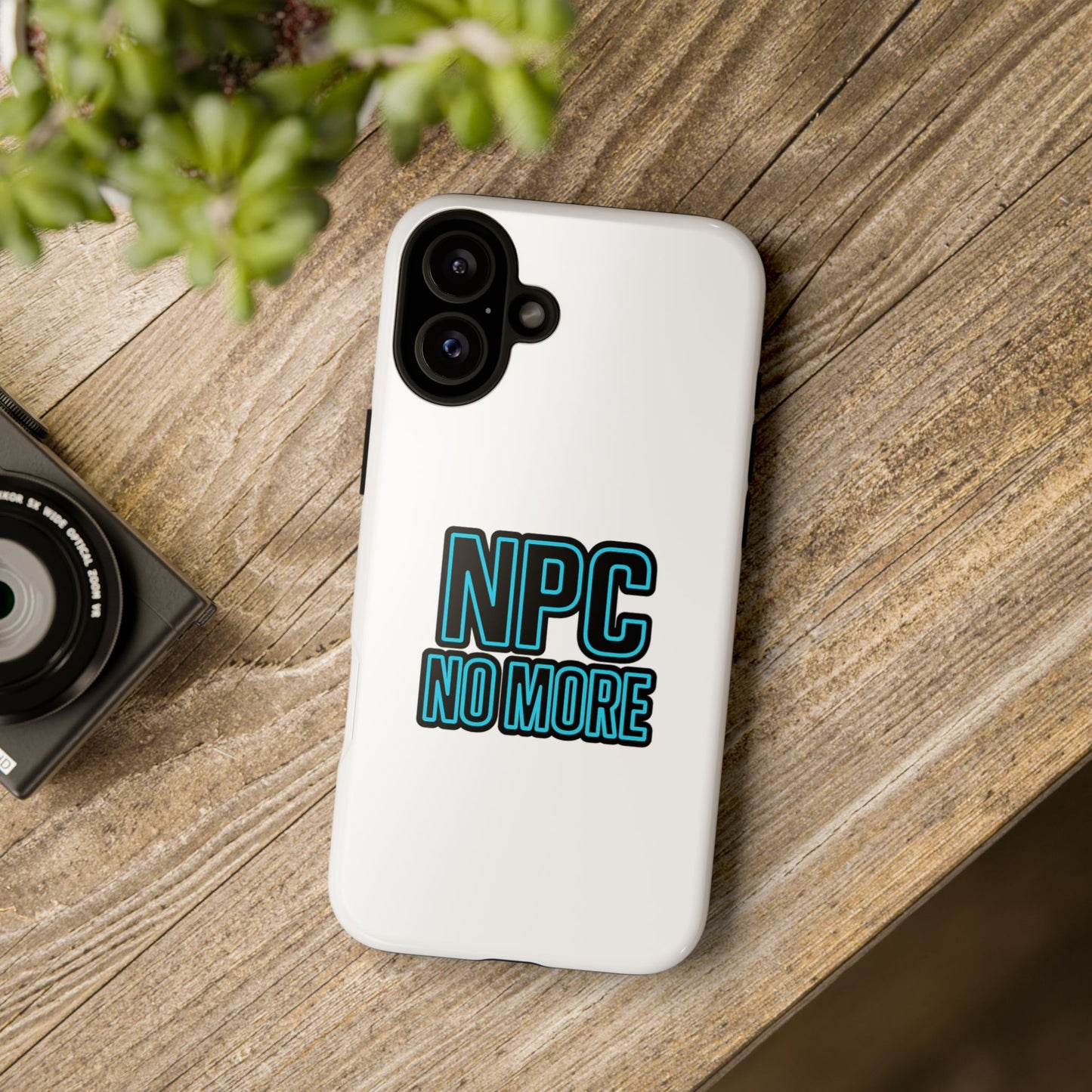 tough cases - npc no more phone case for gamers & meme lovers - stylish protective cover for trendsetters, shock-absorbing design, ideal gift for tech enthusiasts