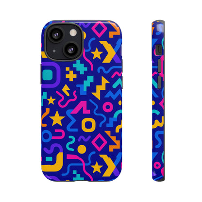 Vibrant Geometric Protective Phone Case with 3D Wrap Design – Playful Accessory for Self-Expression Compatible with iPhone 13, 14, 15 & 16 – all models including Pro, Pro Max & Plus
