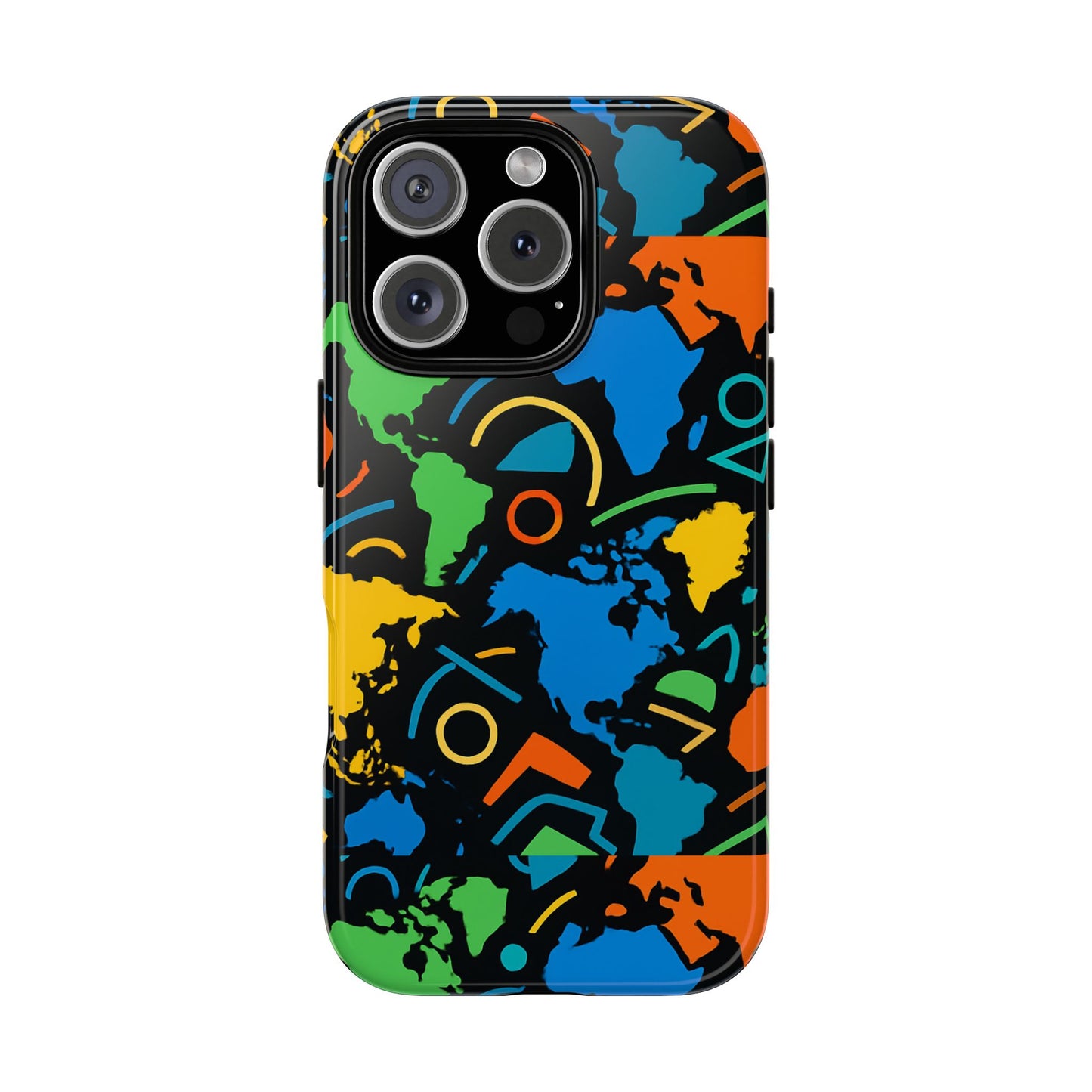 multicolour 3d geometric phone case for stylish protection and individuality compatible with iphone 13, 14, 15 & 16 – all models including pro, pro max & plus