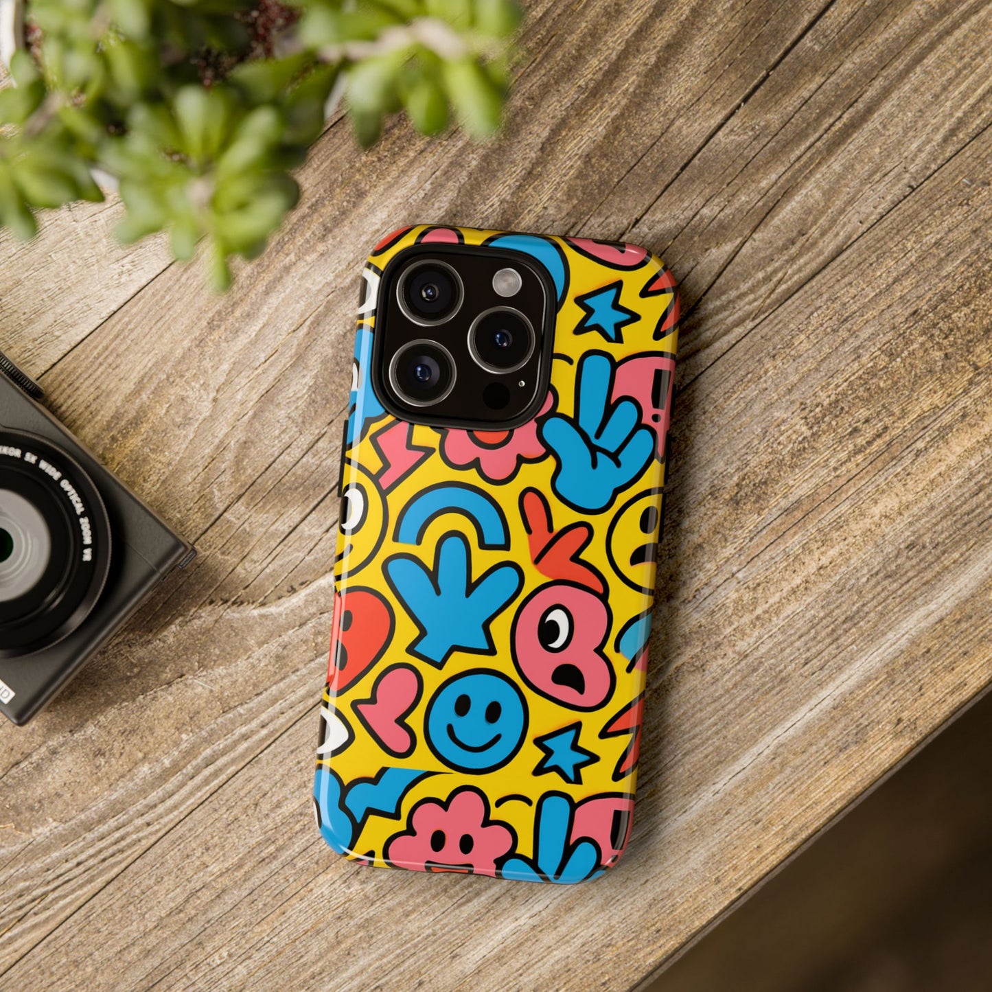 vibrant emoji phone case with fun 3d multicolour design, playful protective cover for kids and teens, compatible with iphone 13, 14, 15 & 16 – all models including pro, pro max & plus
