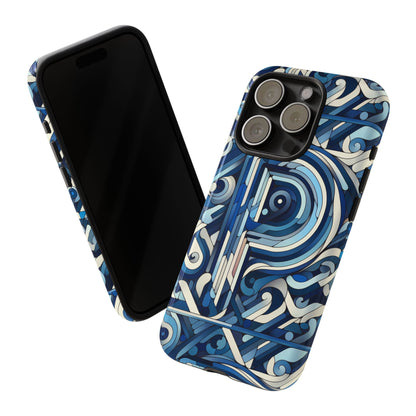 Blue Alphabet P Phone Case with 3D Wrap Design for Kids and Teens Durable Shockproof Protective Cover for Smartphones