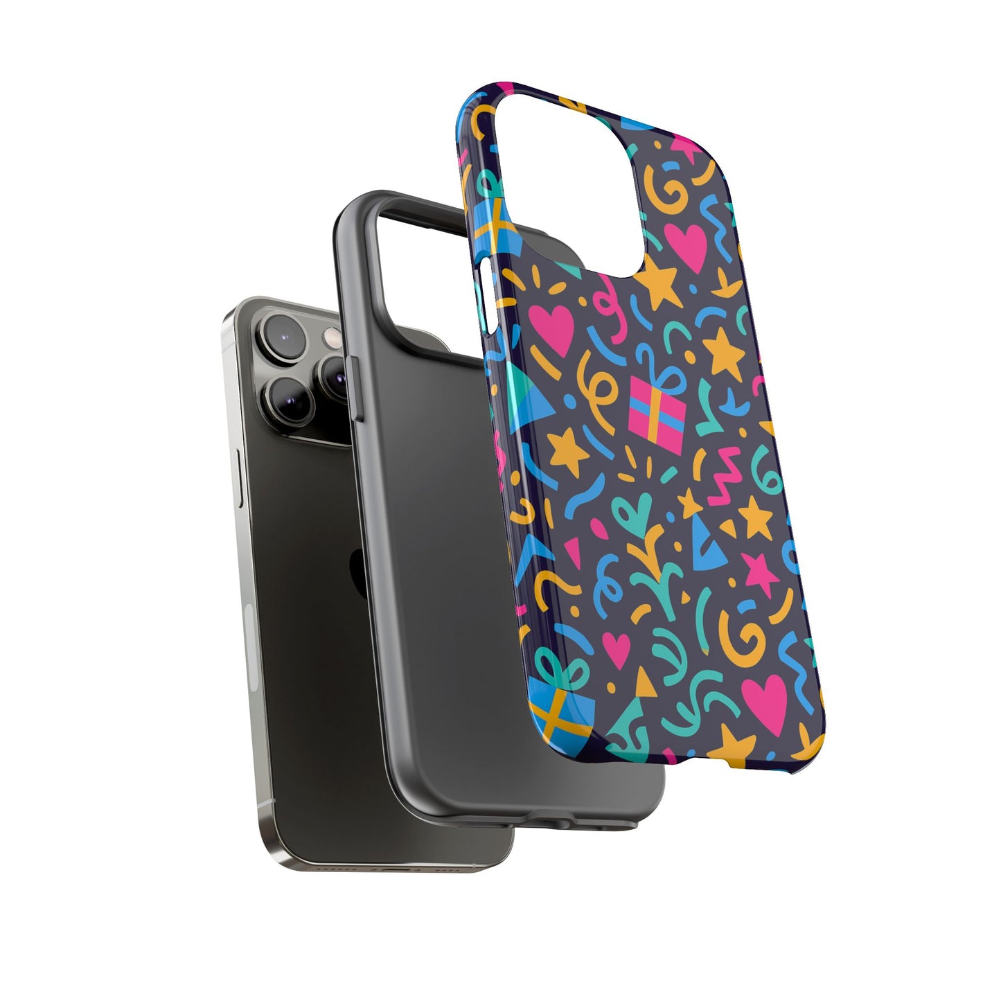 vibrant multicolour retro phone case with fun 3d design for stylish protection and unique expression compatible with iphone 13, 14, 15 & 16 – all models including pro, pro max & plus
