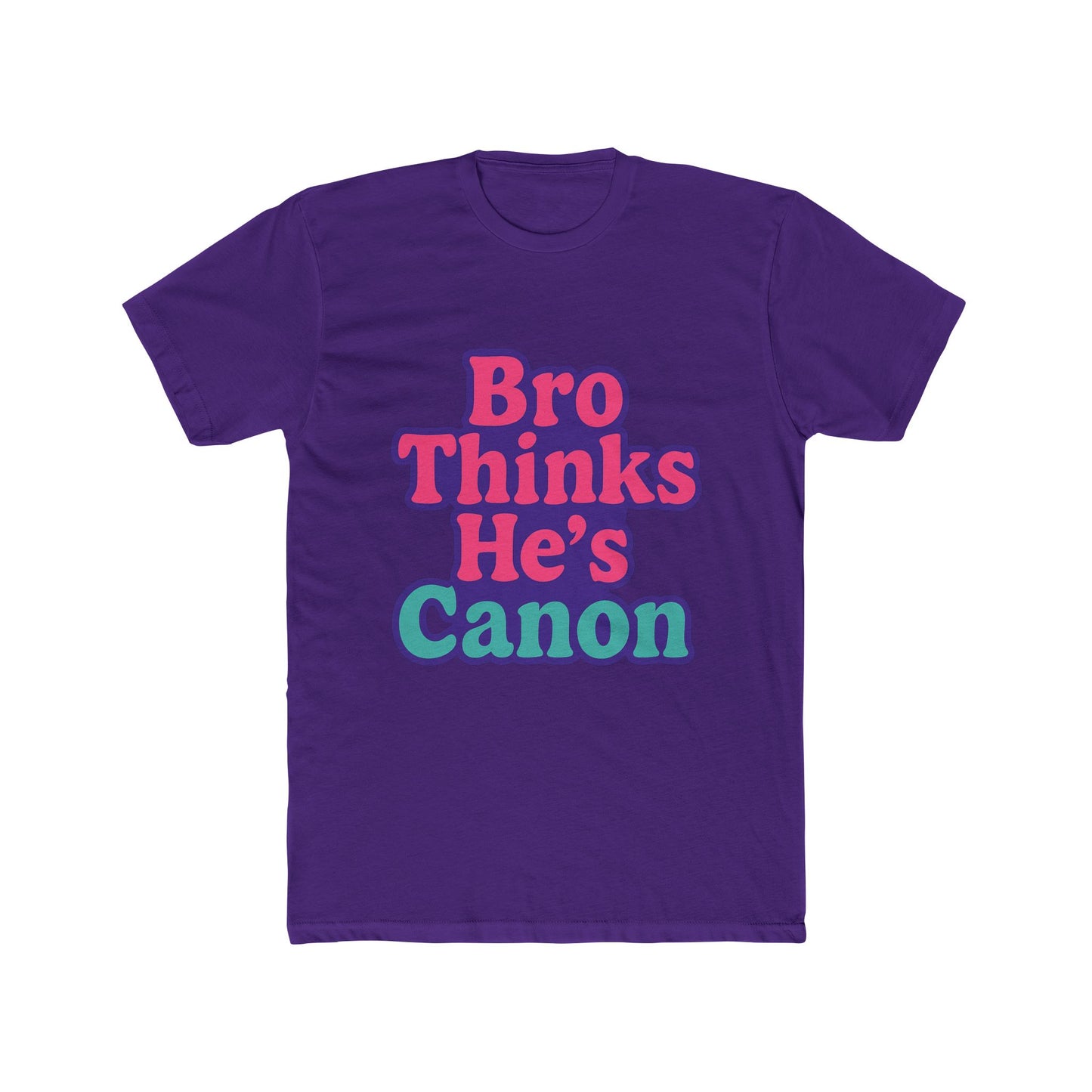 bro thinks he's canon meme unisex t-shirt - funny purple graphic tee for men & women