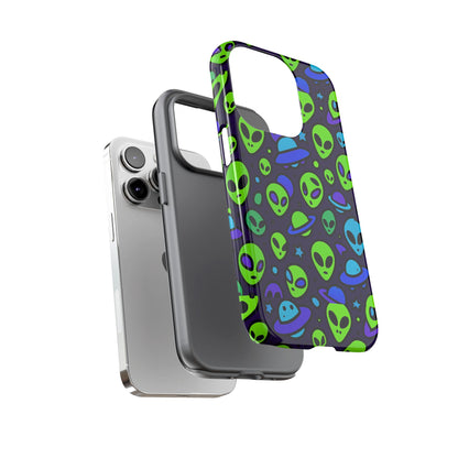 Vibrant Alien 3D Wrap Protective Phone Case in Multicolour Design for Fun Smartphone Accessories Compatible with iPhone 13, 14, 15 & 16 – all models including Pro, Pro Max & Plus