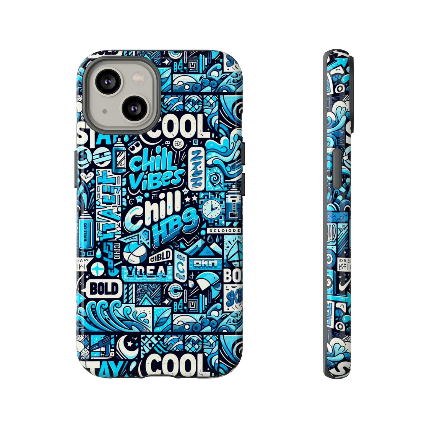 vibrant 3d wrap protective phone case with colourful chill vibes design – unique style accessory for self-expression compatible with iphone 13, 14, 15 & 16 – all models including pro, pro max & plus