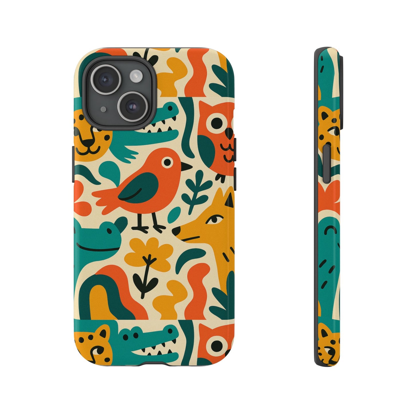 vibrant animal print protective phone case with 3d wrap design for unique style and expression compatible with iphone 13, 14, 15 & 16 – all models including pro, pro max & plus