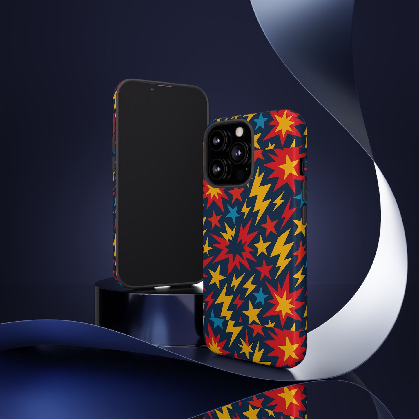vibrant 3d superhero phone case with colourful lightning design for men and women, stylish protection compatible with iphone 13, 14, 15 & 16 – all models including pro, pro max & plus