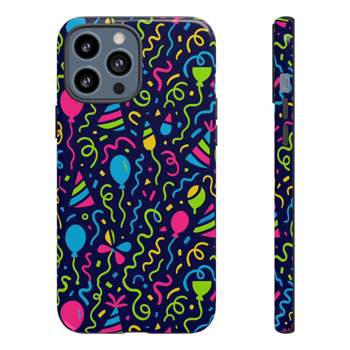 vibrant 3d wrap protective phone case with multicolour party design for playful smartphone accessories compatible with iphone 13, 14, 15 & 16 – all models including pro, pro max & plus