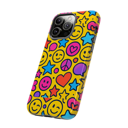 Multicolour Emoji Protective Phone Case with 3D Wrap Design for Stylish Protection and Individual Expression Compatible with iPhone 13, 14, 15 & 16 – all models including Pro, Pro Max & Plus