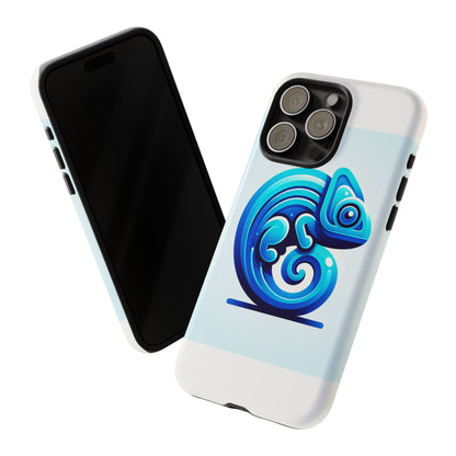 Vibrant 3D Chameleon Phone Case in Blue Retro Design for Stylish Protection – Compatible with iPhone 13, 14, 15 & 16 – all models including Pro, Pro Max & Plus