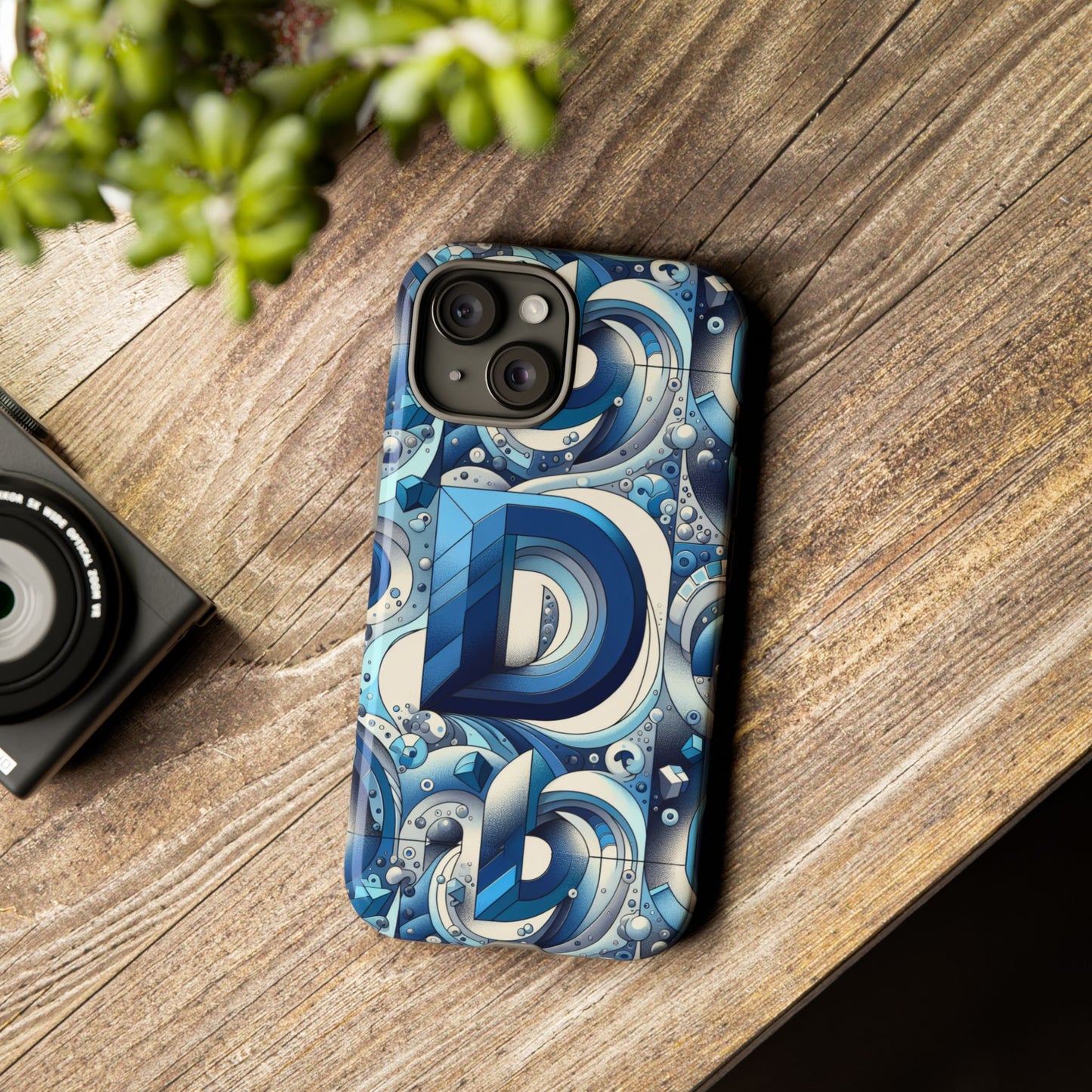 blue alphabet d phone case with 3d wrap and shock absorption for kids and teens durable tpu cover with vivid print and uv protection
