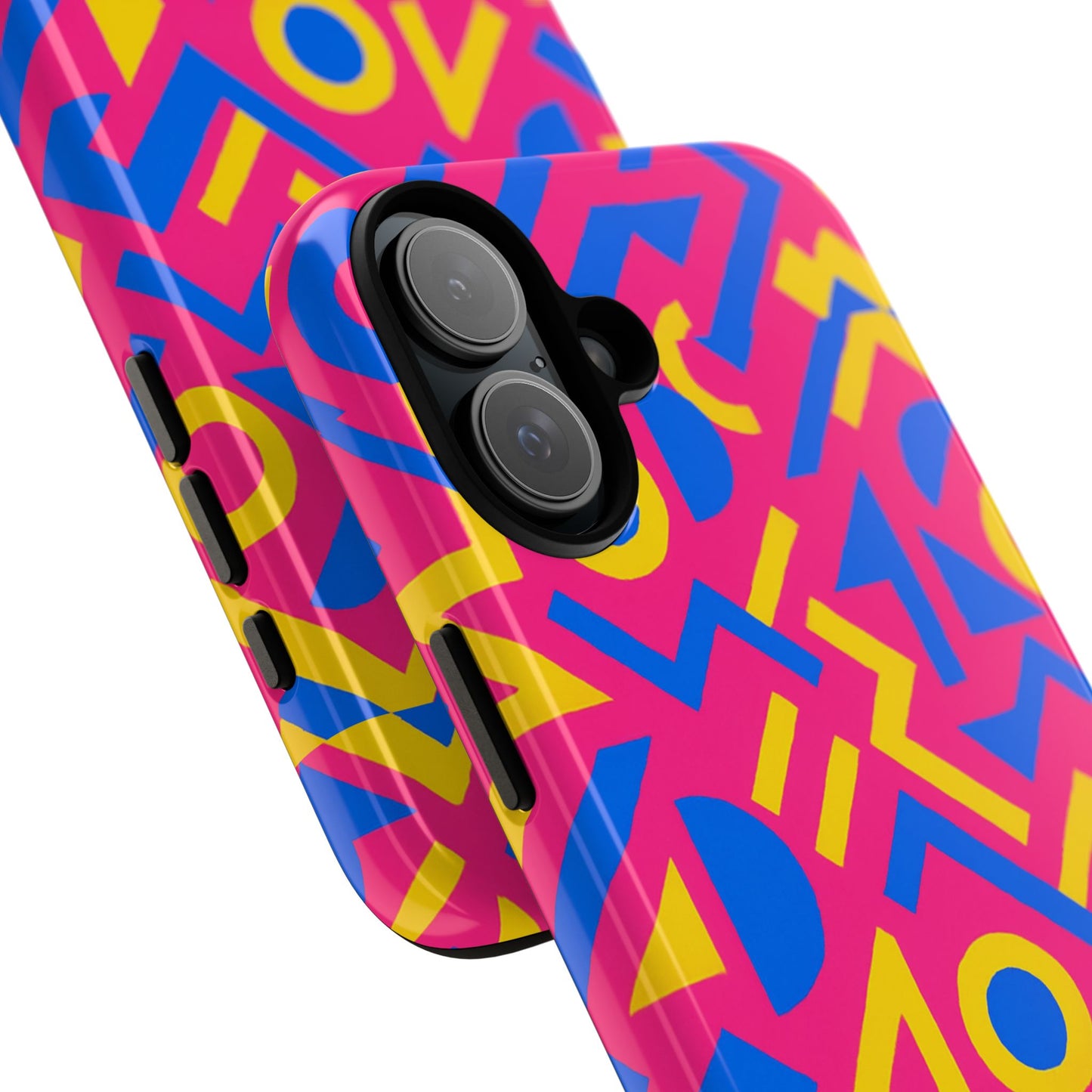 vibrant geometric 3d wrap protective phone case with multicolour design for unique style compatible with iphone 13, 14, 15 & 16 – all models including pro, pro max & plus
