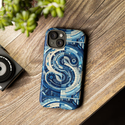 Blue Alphabet S Phone Case for Samsung and iPhone Shockproof Protective Cover with 3D Wrap Design and Vibrant Print
