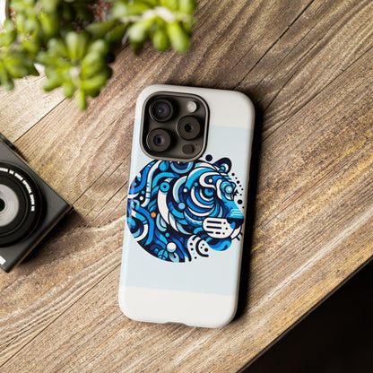 Vibrant 3D Wrap Protective Phone Case with Unique Blue Lion Design for Stylish Expression and Fun Accessories Compatible with iPhone 13, 14, 15 & 16 – all models including Pro, Pro Max & Plus