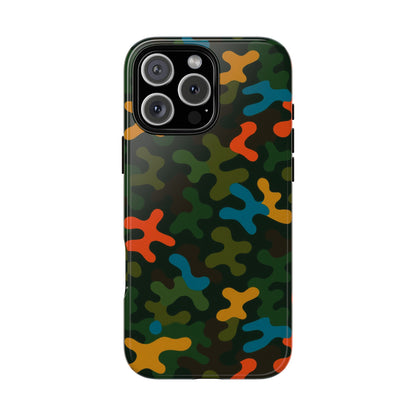 Multicolour Camouflage 3D Wrap Protective Phone Case Stylish Design for Men and Women Stylish Protection Compatible with iPhone 13, 14, 15 & 16 – all models including Pro, Pro Max & Plus