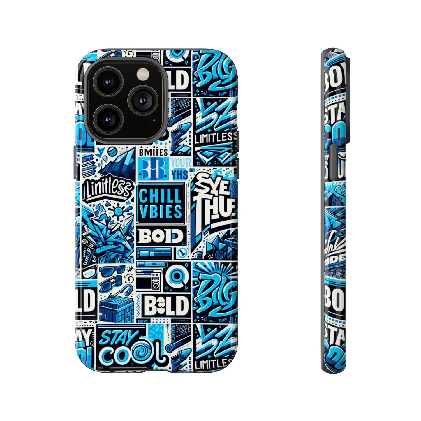 blue pattern image 9 phone case for smartphone protection with 3d wrap design and shock absorption in glossy or matte finish