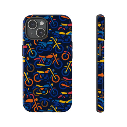 Colourful 3D Motorcycle Print Protective Phone Case for Creative Individuals – Stylish Protection Compatible with iPhone 13, 14, 15 & 16 – All Models Including Pro, Pro Max & Plus