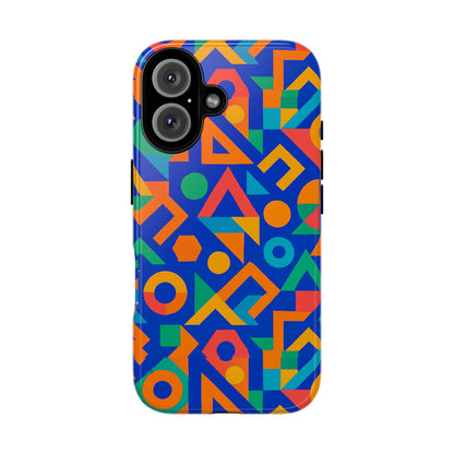 Multicolour Geometric 3D Wrap Protective Phone Case – Vibrant Accessory for Creative Individuals Compatible with iPhone 13, 14, 15 & 16 – all models including Pro, Pro Max & Plus