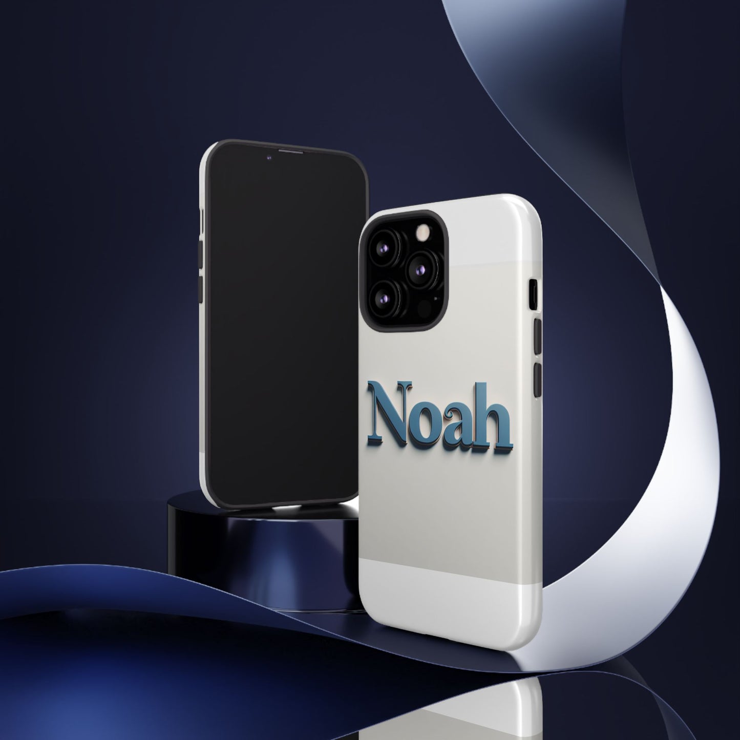 vibrant 3d name phone case in blue retro style – unique protection accessory for self-expression compatible with iphone 13, 14, 15 & 16 – all models including pro, pro max & plus