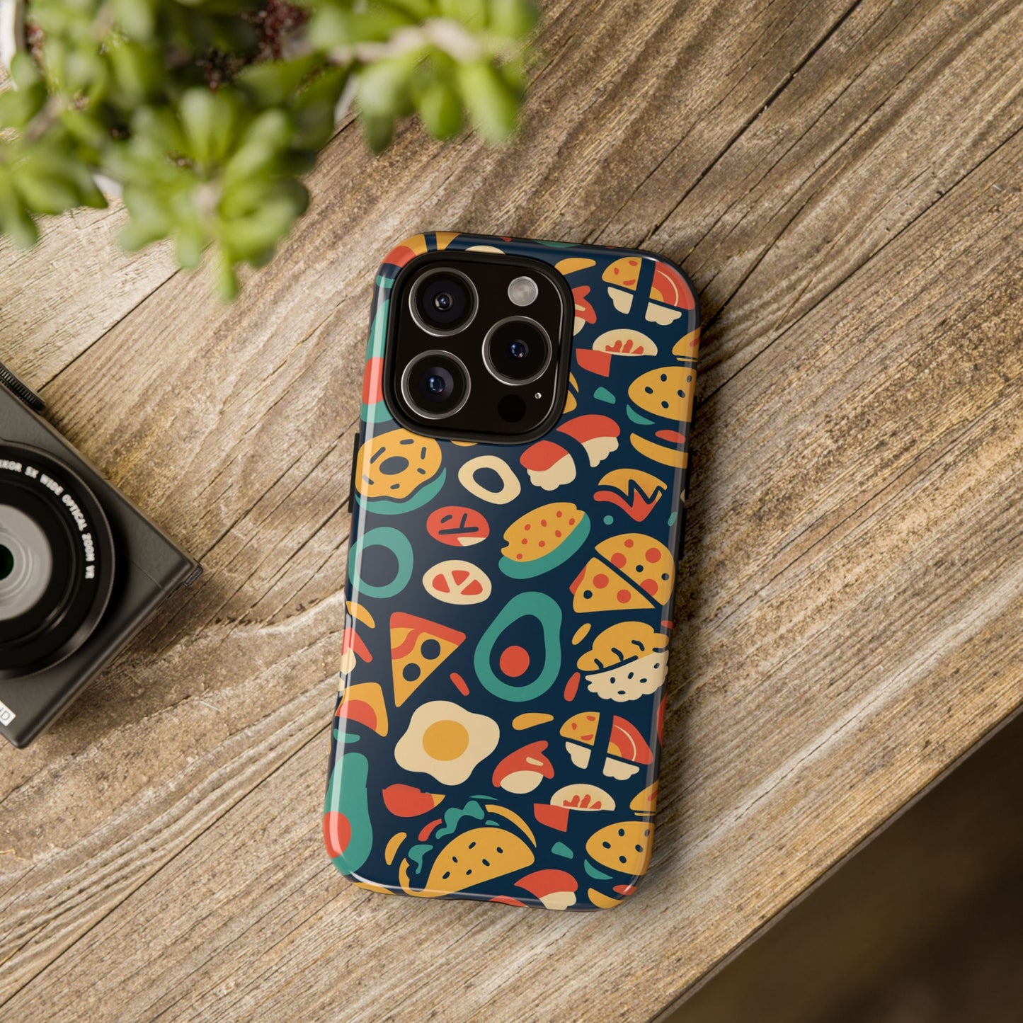 vibrant food-themed protective phone case with 3d design for stylish protection compatible with iphone 13, 14, 15 & 16 – all models including pro, pro max & plus