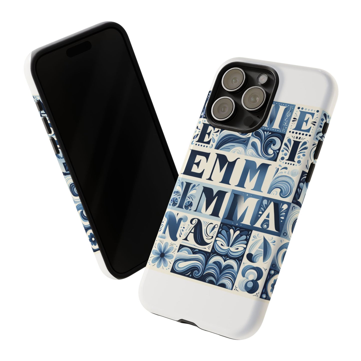 vibrant 3d alphabet design protective phone case in blue for stylish smartphone accessories compatible with iphone 13, 14, 15 & 16 – all models including pro, pro max & plus