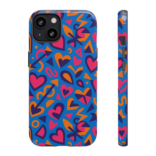 Multicolour 3D Love Design Phone Case for Men and Women Stylish Protection Accessory Compatible with iPhone 13, 14, 15 & 16 – all models including Pro, Pro Max & Plus