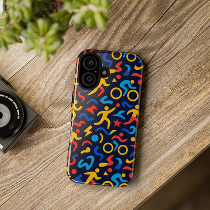 Vibrant Abstract 3D Wrap Protective Phone Case in Multicolour Design for Unisex Fashion Accessory Compatible with iPhone 13, 14, 15 & 16 – all models including Pro, Pro Max & Plus