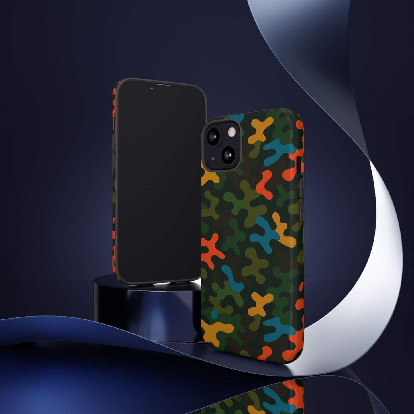 multicolour camouflage 3d wrap protective phone case stylish design for men and women stylish protection compatible with iphone 13, 14, 15 & 16 – all models including pro, pro max & plus