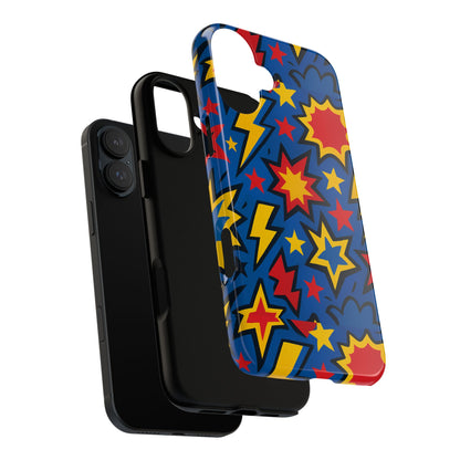 Vibrant 3D Superhero Design Protective Phone Case for Fun Retro Style and Unique Expression Compatible with iPhone 13, 14, 15 & 16 – All Models Including Pro, Pro Max & Plus
