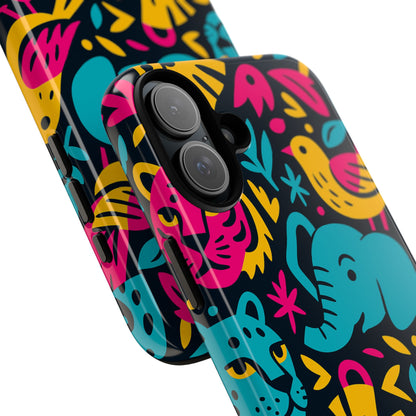Vibrant 3D Animal Print Protective Phone Case Colourful Design for Stylish Protection Compatible with iPhone 13, 14, 15 & 16 – all models including Pro, Pro Max & Plus